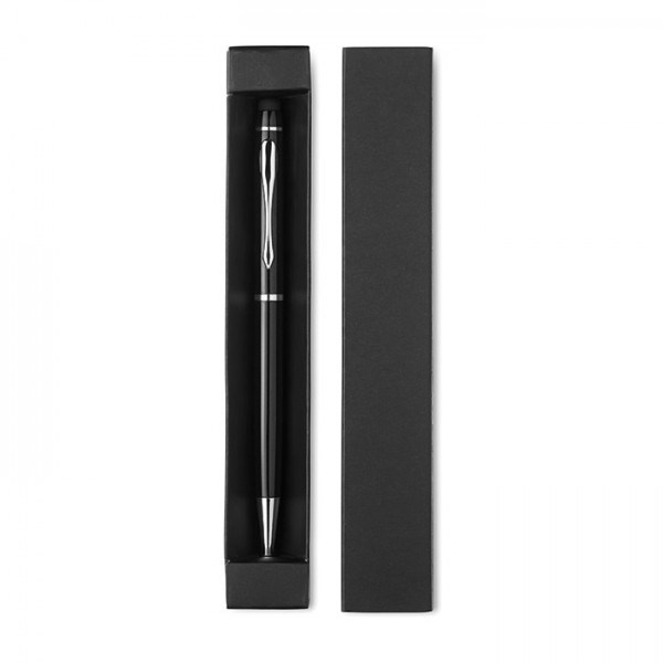 EDUAR Długopis aluminiowy z touchpenem czarny