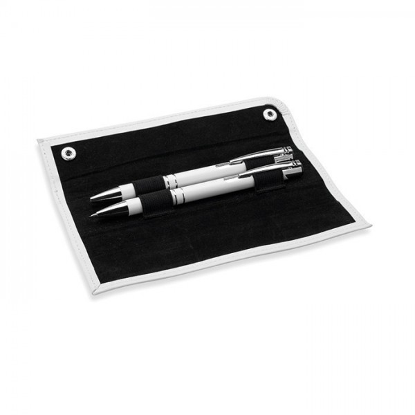 GEMELLO Zestaw piśmienniczy aluminiowy długopis i automatyczny ołówk w etui biały