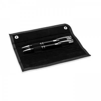 GEMELLO Zestaw piśmienniczy aluminiowy długopis i automatyczny ołówk w etui czarny