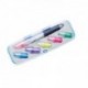 COMUTO 3-kolorowy przekręcany długopis z 6 wymiennymi kolorowymi zakreślaczami w skuwce.