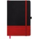CONGO  Notatnik A5 z kolorowym elementem z włókniny (czerwony)