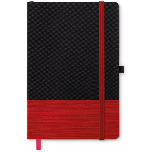 CONGO  Notatnik A5 z kolorowym elementem z włókniny (czerwony)